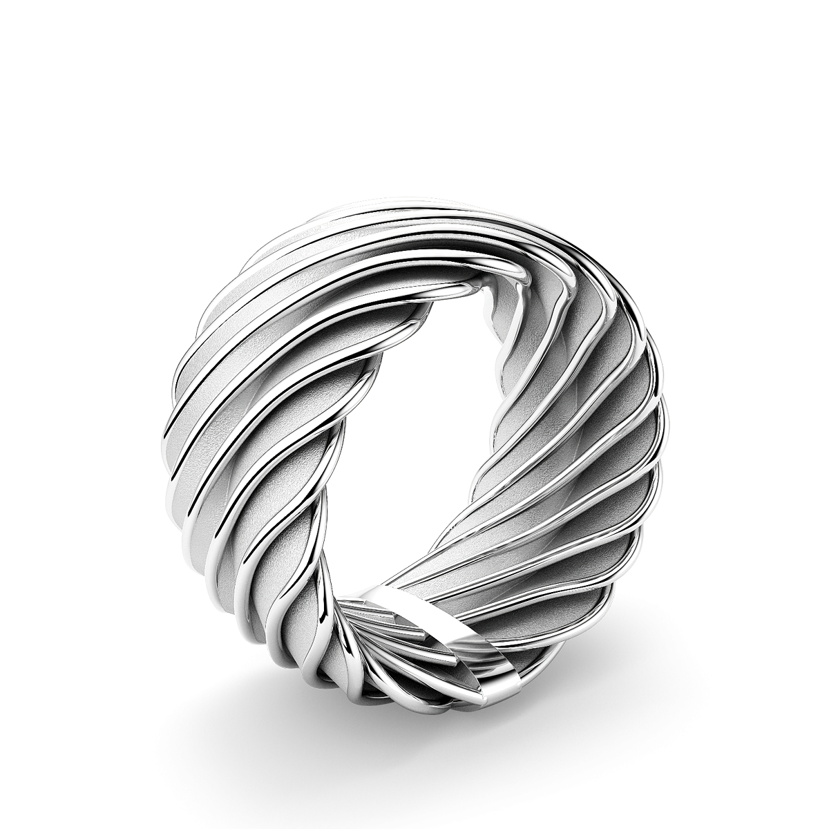 Modern Waves Ring 14.0 Material 585 AU Farbe Weißgold Ringgröße 49